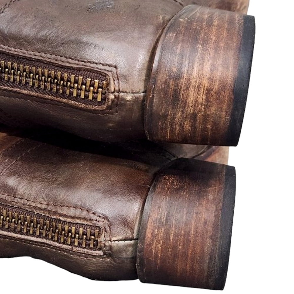 RARE FREEBIRD BY STEVEN ARLO BROWN TAN MULTI LACE UP TALL COMBAT BOOTS - Picture 6 of 9